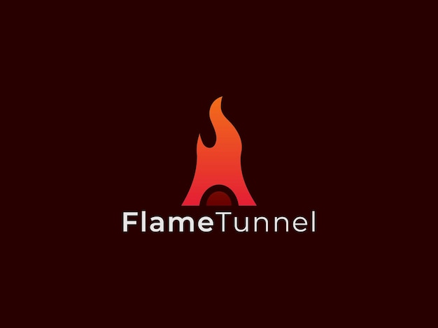 Logotipo de túnel de llama degradado vectorial