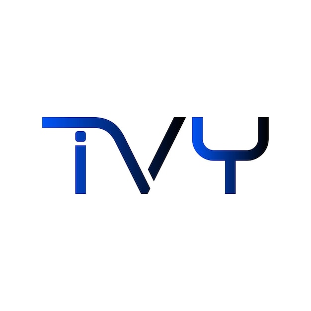El logotipo de TVY es una tipografía abstracta, un diseño vectorial moderno y mínimo.