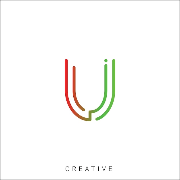 El logotipo de U Latter Template Vector Colorful Monogram Symbol Font Logotipo de diseño moderno basado en el logotipo inicial