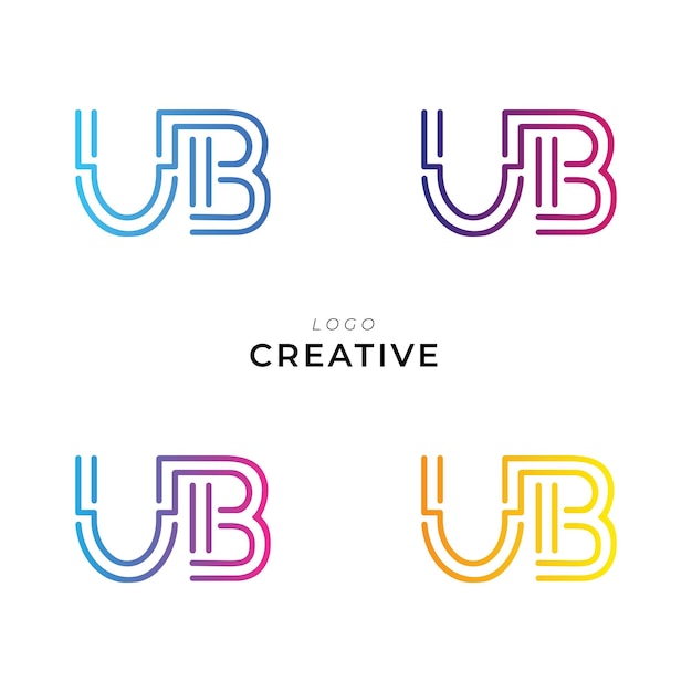 El logotipo de UB Creative Latter Design es una ilustración vectorial de diseño de logotipo creativo de marca personalizada.