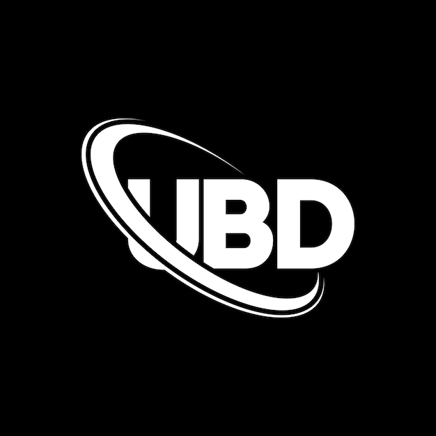 Logotipo UBD: diseño de logotipo de letra UBD, iniciales, logotipo UBD vinculado con círculo y monograma en mayúsculas, logotipo de UBD, tipografía para negocios tecnológicos y marca inmobiliaria.