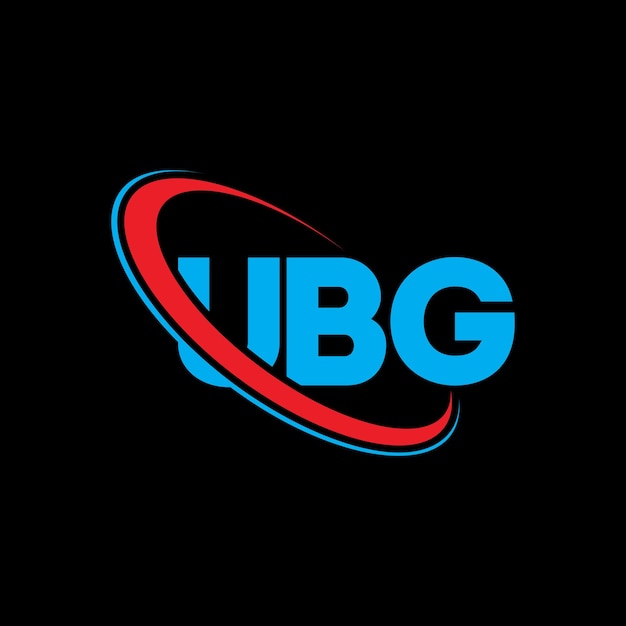 El logotipo UBG, la letra UBG, el diseño del logotipo de la letra, las iniciales, el logotipo de UBG vinculado con un círculo y un monograma en mayúsculas, la tipografía de UBG para el negocio tecnológico y la marca inmobiliaria.