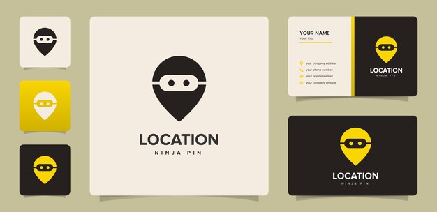 Logotipo de ubicación bueno para logotipo de mapa con diseño de personajes ninja