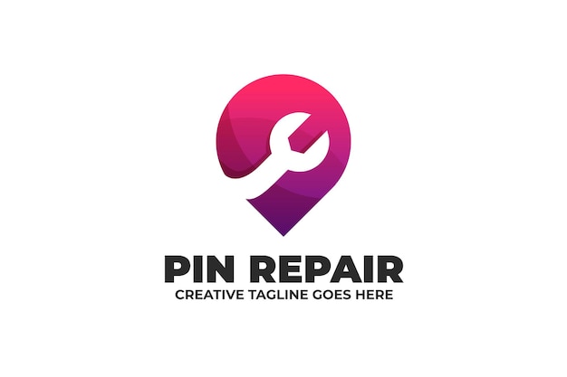 Logotipo de ubicación de pin de garaje de reparación