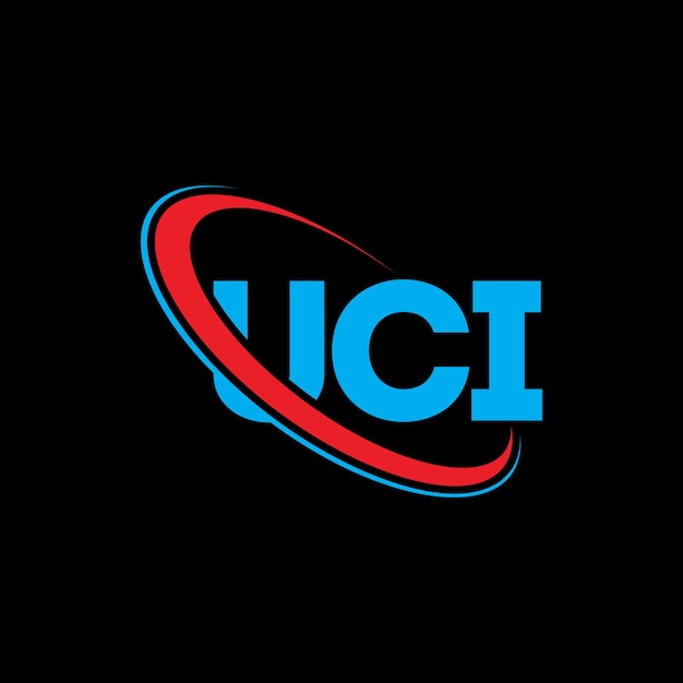 Vector el logotipo de uci, la letra uci, el diseño del logotipo de la carta uci, las iniciales del logotipo uci vinculadas con un círculo y un monograma en mayúsculas, la tipografía uci para el negocio tecnológico y la marca inmobiliaria.