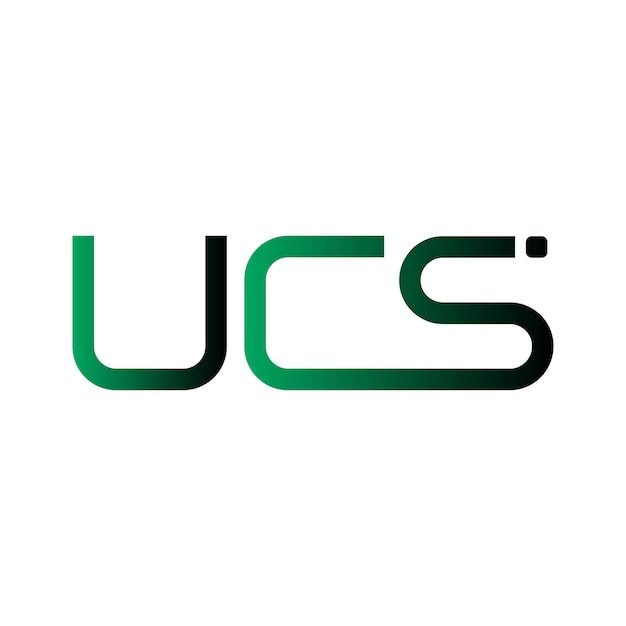 El logotipo de UCS es una tipografía abstracta, un diseño vectorial moderno y minimalista.