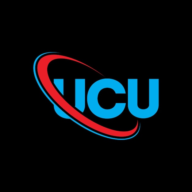 El logotipo de UCU, la letra UCU, el diseño del logotipo de la carta UCU, las iniciales del logotipo UCU vinculadas con un círculo y un monograma en mayúsculas, la tipografía UCU para el negocio tecnológico y la marca inmobiliaria.