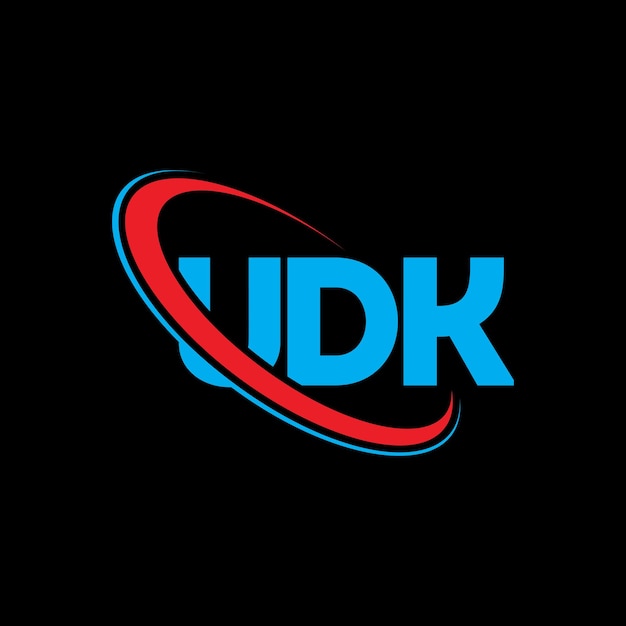 Vector logotipo udk letra udk letra diseño de logotipo iniciales logotipo udk vinculado con círculo y mayúscula logotipo monograma tipografía udk para negocios de tecnología y marca inmobiliaria