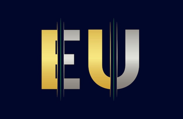 Logotipo de la UE con letras de colores en el círculo Ilustración del logotipo vectorial