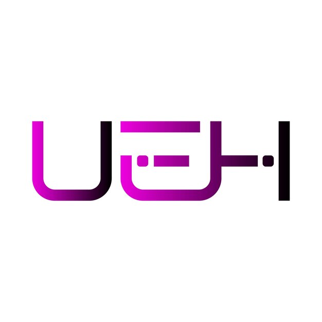 El logotipo de UEH es una tipografía abstracta, un diseño vectorial moderno y mínimo.
