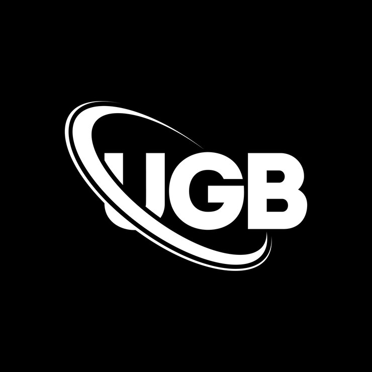 Vector logotipo ugb ugb letra ugb letra diseño logotipo iniciales logotipo ugb vinculado con círculo y mayúscula monograma logo ugb tipografía para negocios tecnológicos y marca inmobiliaria