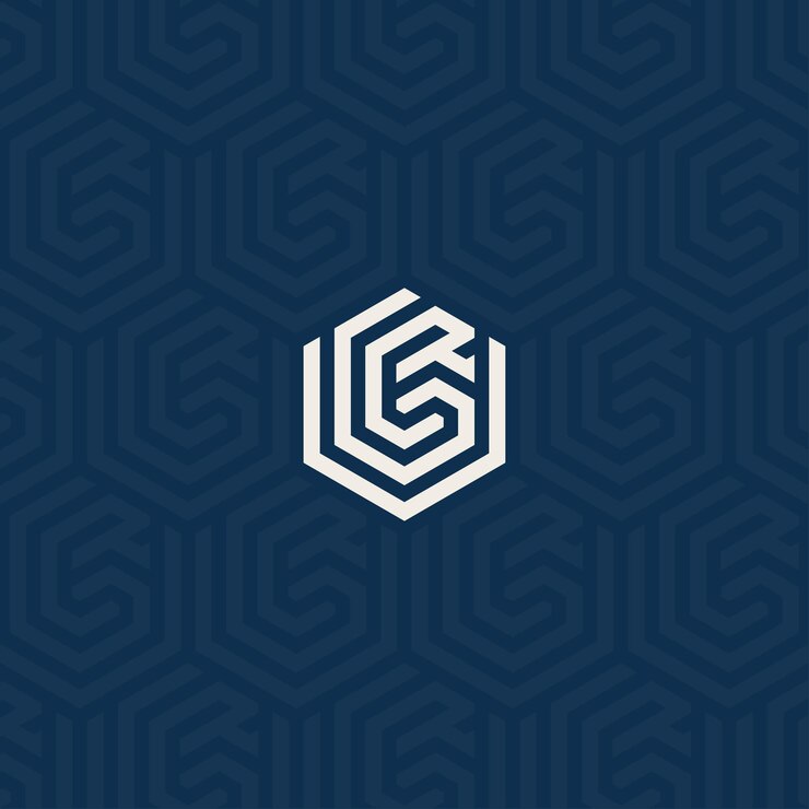 Vector logotipo ugr urg o rgu con diseño de patrón de fondo