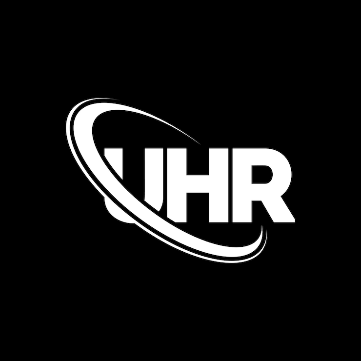 Vector logotipo uhr uhr letra uhr letra diseño de logotipo iniciales uhr logotipo vinculado con círculo y mayúscula monograma logotipo uhr tipografía para negocios de tecnología y marca inmobiliaria