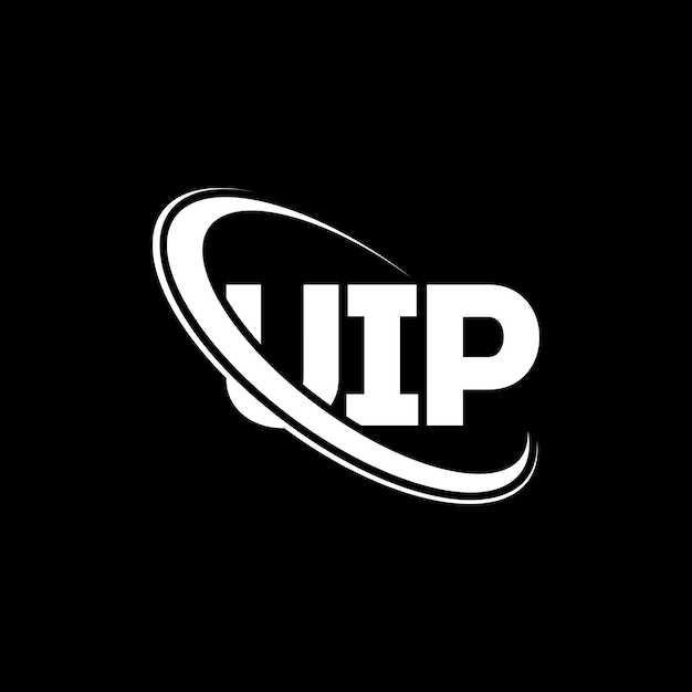 Vector logotipo de uip: diseño de logotipo de letra uip: iniciales, logotipo uip vinculado con círculo y mayúscula, logotipo de monograma uip: tipografía para negocios tecnológicos y marca inmobiliaria.