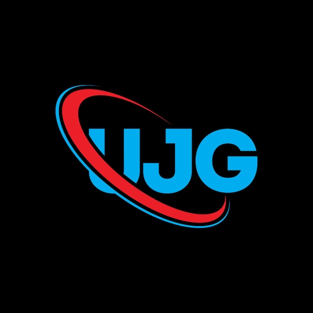 Vector el logotipo de ujg, la letra ujg, el diseño del logotipo de la carta ujg, las iniciales del logotipo ujg vinculadas con un círculo y un monograma en mayúscula, el logotipo de utg, la tipografía para el negocio tecnológico y la marca inmobiliaria.