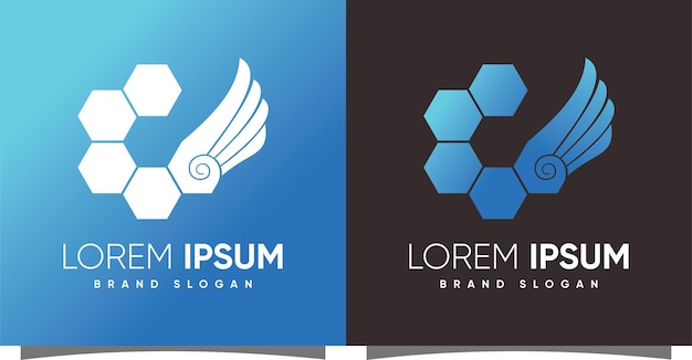 Logotipo único abstracto con estilo moderno creativo Vector Premium