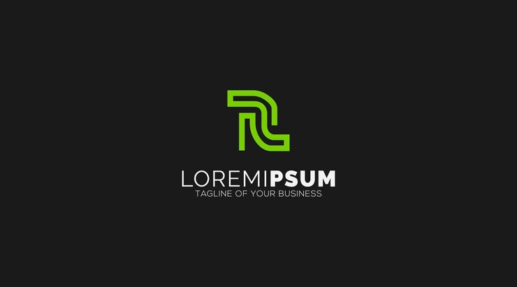 Vector logotipo único basado en inicial de diseño de logotipo minimal r