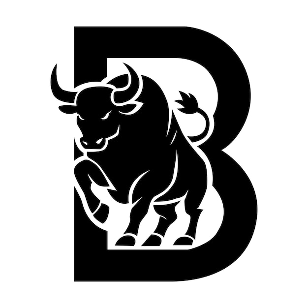 Logotipo único para la combinación de toro y letra B
