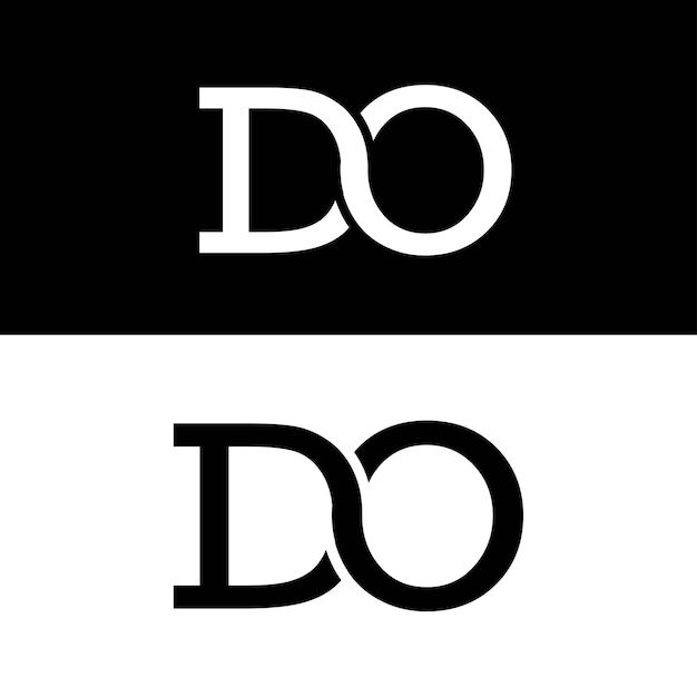 Logotipo único de DO Lettermark para la marca empresarial profesional