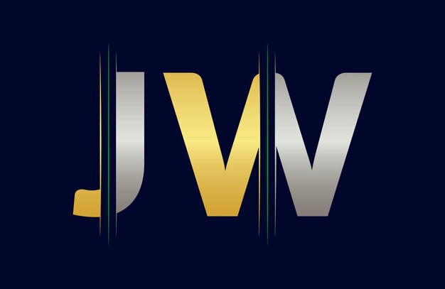Un logotipo único de las letras de JW Template de vector de iconos