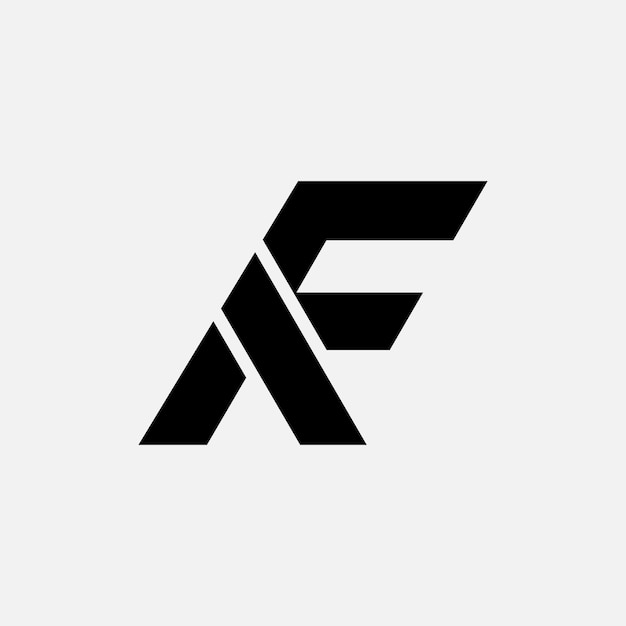 El logotipo único del monograma de la letra Af o Fa