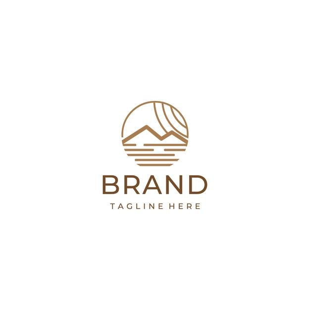logotipo único de Mountain View para su marca y compañía