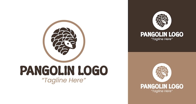Logotipo único de Pangolin para la marca de negocios ecológicos y sostenibles
