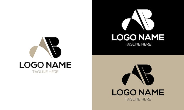 Logotipo único y profesional basado en iniciales con icono de la letra AB