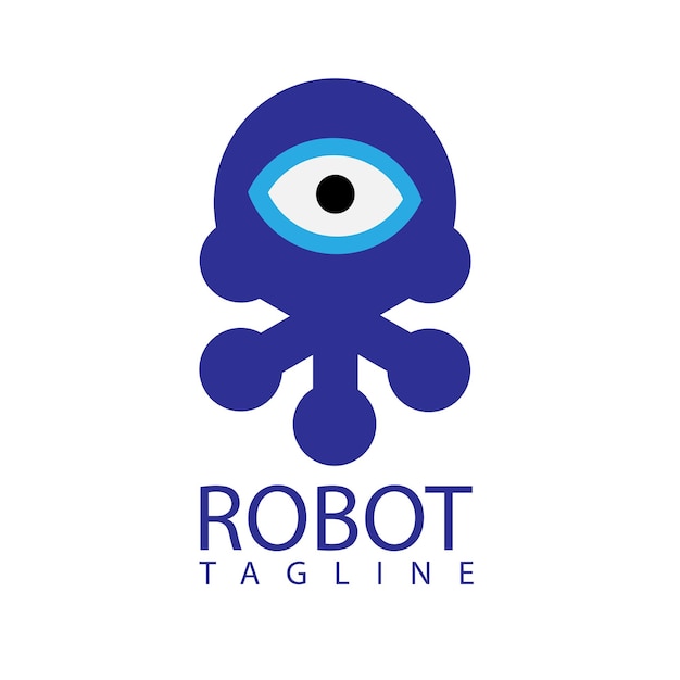 logotipo único de robot de un ojo