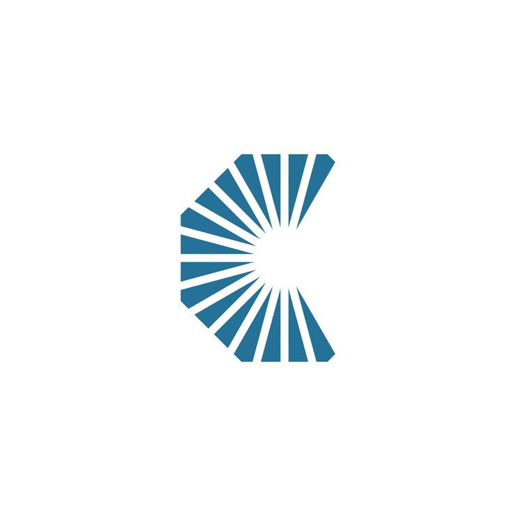 Logotipo único y sencillo de la letra C