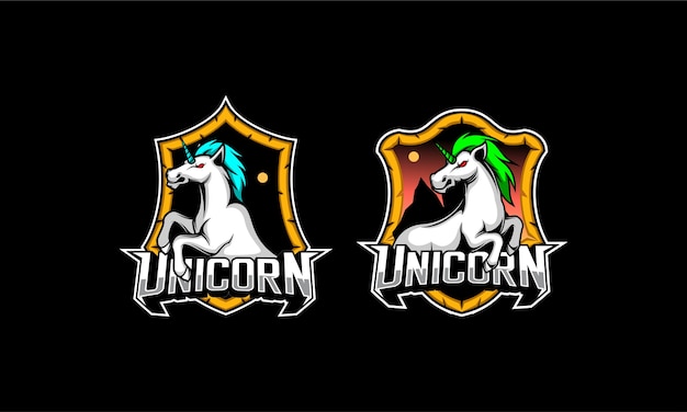 Logotipo de unicornio caballo esport