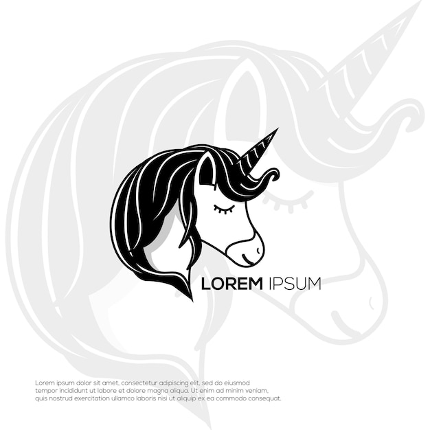 Logotipo de unicornio juguetón