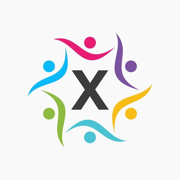 Logotipo de la Unidad en la letra X Plantilla Signo de caridad Equipo de comunicación Símbolo Icono de la Unión