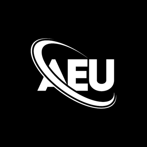 Logotipo de la Unión Europea (UE) AEU (literalmente, siglas de la UE) Diseño de logotipo de la UE (Literalmente, letras de la UE).Logotipo de la EU (literamente, siglas en mayúsculas y círculos) Tipo de la UE para empresas tecnológicas y marcas inmobiliarias.