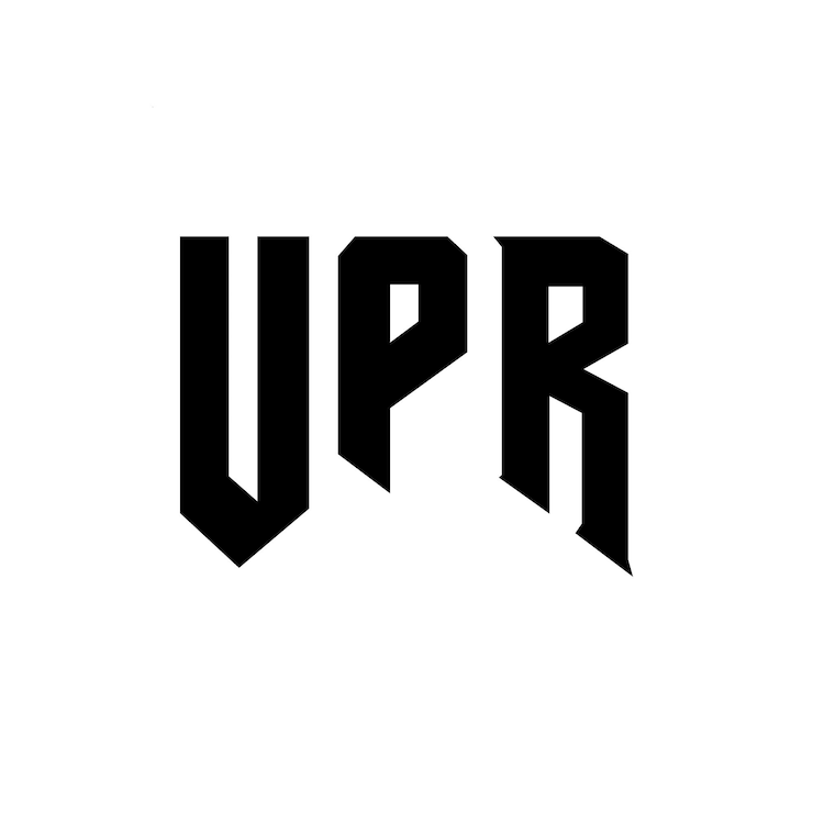 Vector el logotipo de upr es una combinación de colores en blanco y negro, el logotipo upr es un vector upr, el icono upr es el alfabeto upr.