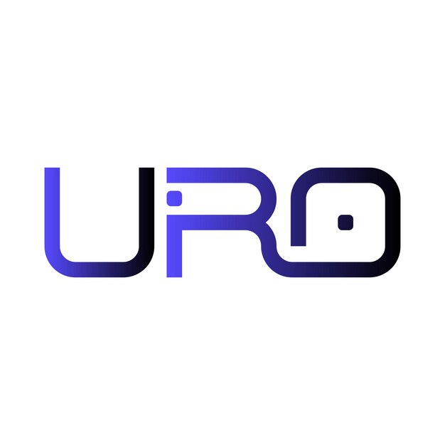 El logotipo de URO es una tipografía abstracta, simple, moderno y de diseño minimalista vectorial.