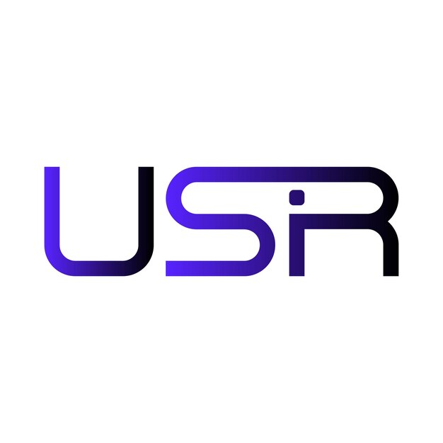 El logotipo de USR es una tipografía abstracta, un diseño vectorial moderno y minimalista.
