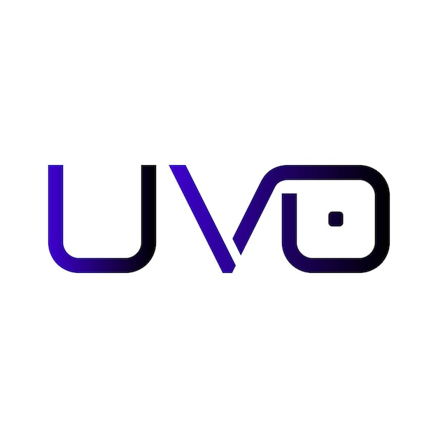 El logotipo de UVO es una tipografía abstracta, un diseño vectorial moderno y minimalista.