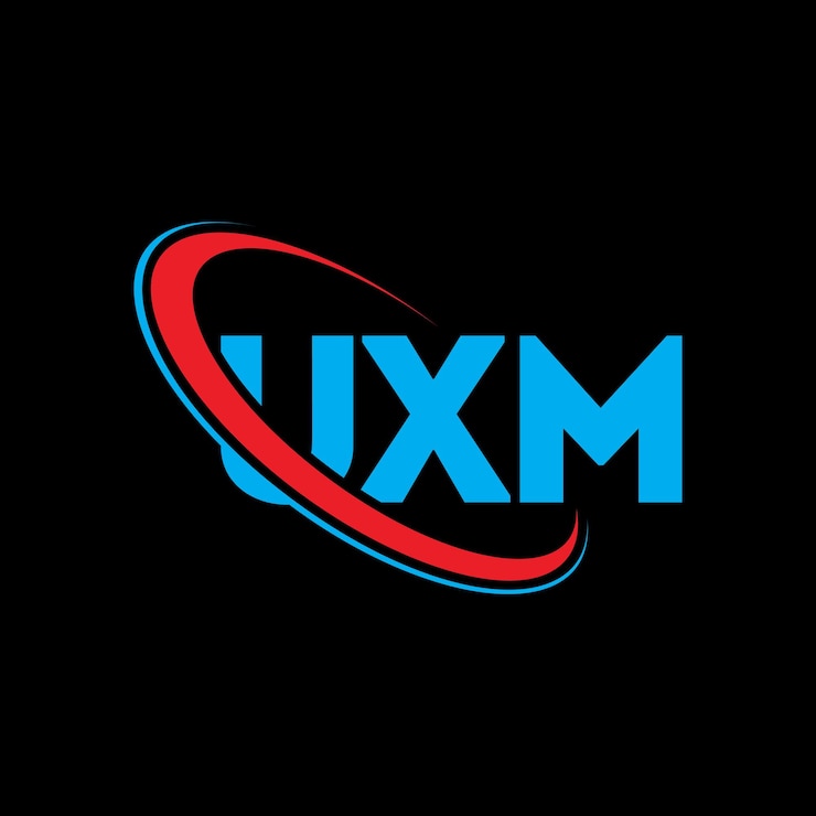 Vector logotipo de uxm uxm letra uxm diseño de logotipo de letra iniciales logotipo uxm vinculado con círculo y mayúscula logotipo de monograma uxm tipografía para negocios tecnológicos y marca inmobiliaria