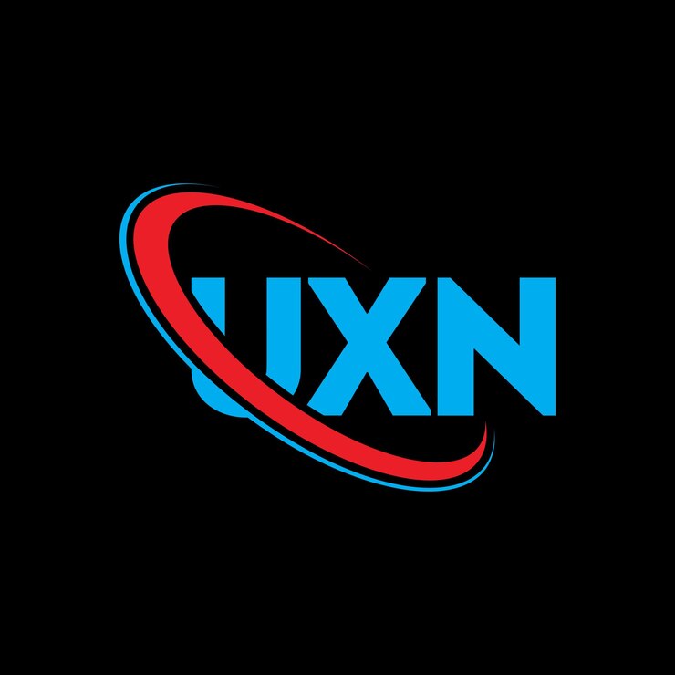 Vector logotipo de uxn uxn letra uxn diseño de logotipo de letra iniciales logotipo uxn vinculado con círculo y mayúscula logotipo de monograma uxn tipografía para negocios tecnológicos y marca inmobiliaria