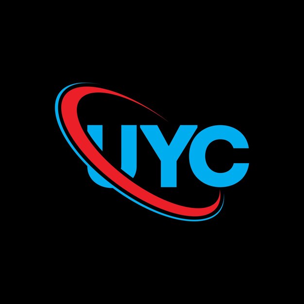 Logotipo UYC UYC letra diseño de logotipo de letra UYC iniciales logotipo UY C vinculado con círculo y mayúscula logotipo monograma UYC tipografía para negocios de tecnología y marca inmobiliaria