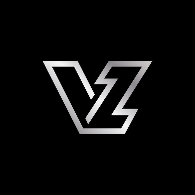 Logotipo V2 o Vz con color metálico