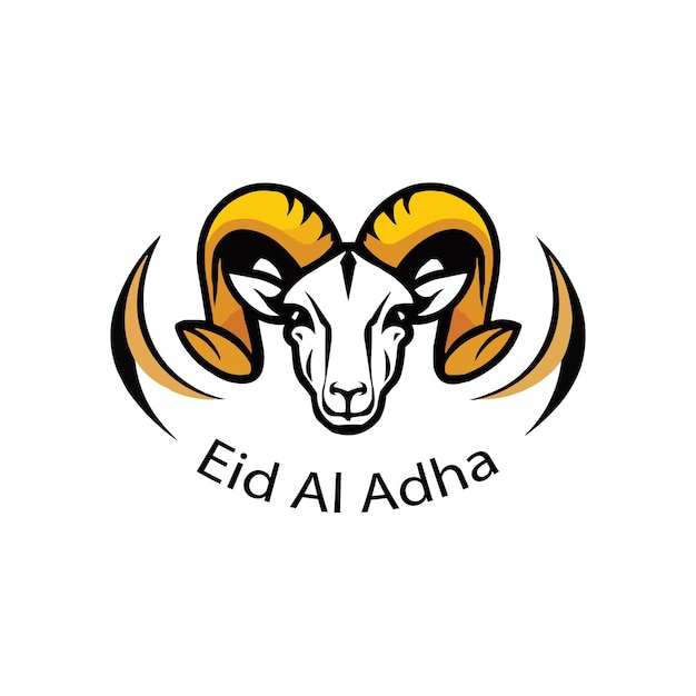 El logotipo de la vaca de Eid al Adha en fondo blanco