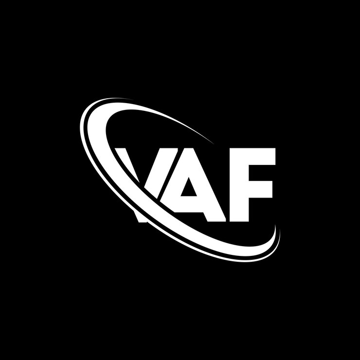 Vector logotipo vaf vaf letra vaf letra diseño de logotipo iniciales logotipo vef vinculado con círculo y mayúscula logotipo monograma vaf tipografía para negocios de tecnología y marca inmobiliaria