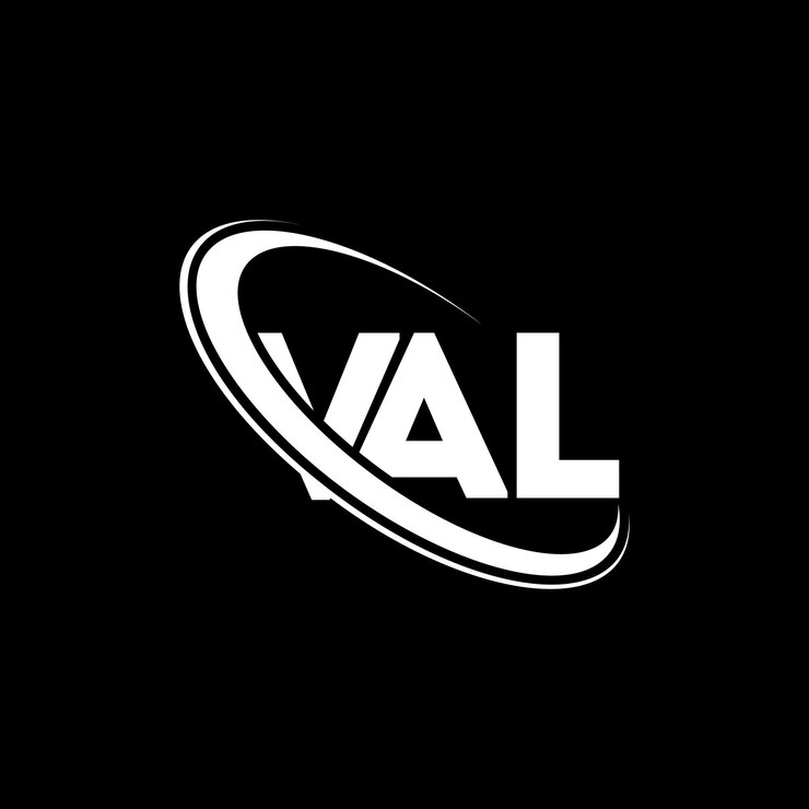 Vector logotipo val val letra val letra diseño logotipo iniciales logotipo val vinculado con círculo y mayúscula logotipo monograma val tipografía para negocios tecnológicos y marca inmobiliaria