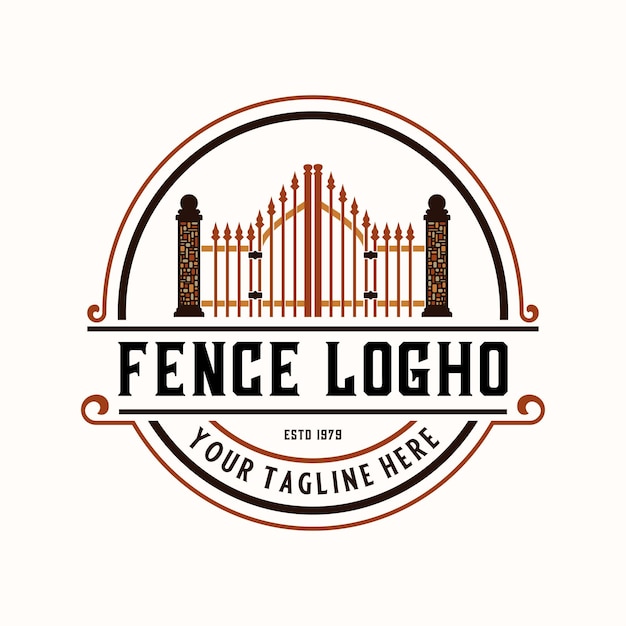 Logotipo de valla valla de hierro para el patio de casa o el establo de caballos