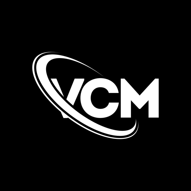 Vector logotipo de vcm diseño de logotipo de letra de vcm iniciales logotipo vcm vinculado con círculo y mayúscula logotipo de monograma vcm tipografía para negocios tecnológicos y marca inmobiliaria