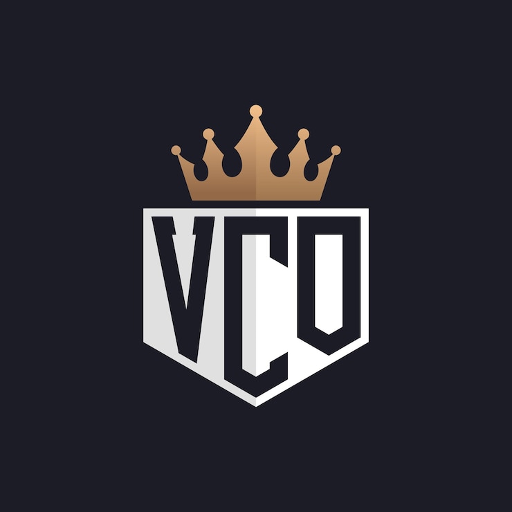 Vector logotipo de vco de lujo con corona iniciales elegantes logotipo de letra vco para marcas exclusivas monograma de letra vco para empresas de alta gama
