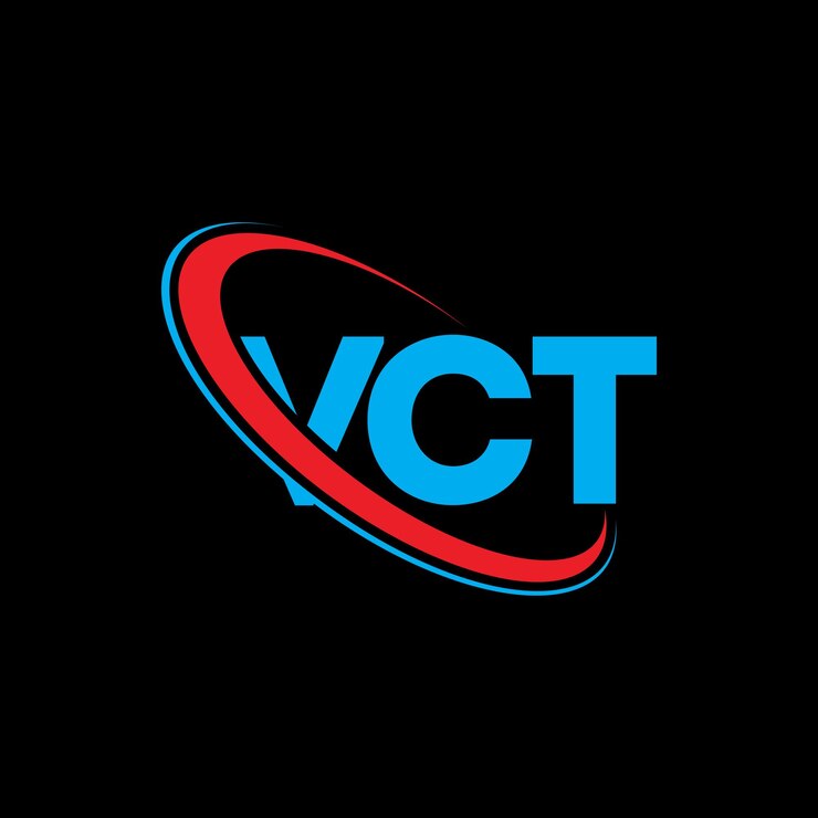 Vector logotipo vct vct letra vct letra diseño logotipo iniciales logotipo vct vinculado con círculo y mayúscula logotipo monograma vct tipografía para negocios tecnológicos y marca inmobiliaria