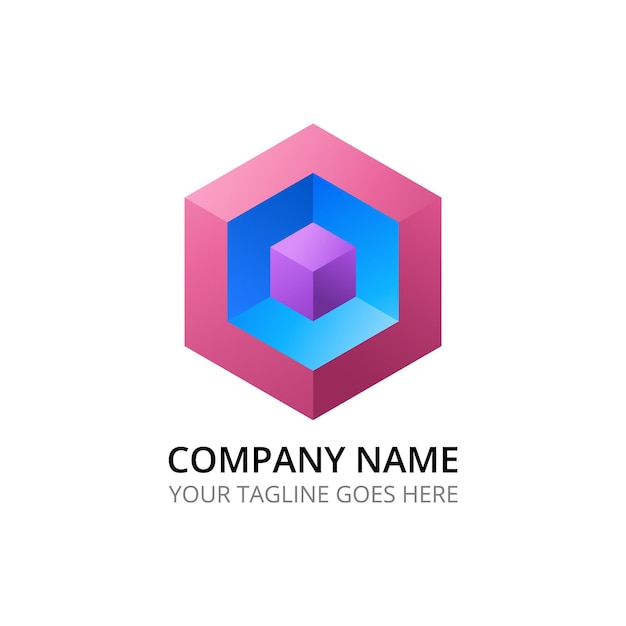 el logotipo vecteezylogo forma geométrica del logotipo 3D